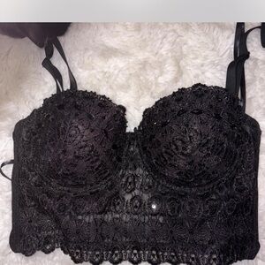 Windsor Black Lace Bra with Underwire and Adjustable Straps